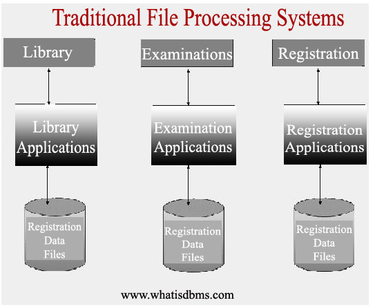 Disadvantages of file processing system