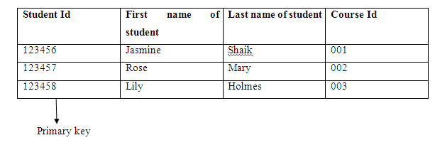 what is primary key in database give an example